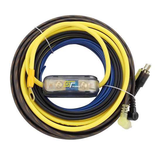 Bassface GT Audio GT-PK10 10AWG (4.5mm) 60A Mini-ANL Fused Prewired & Crimped 5m Super Flexible Amplifier Wiring Kit (9%OFC/252 Strand)