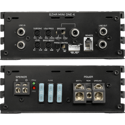 Ground Zero Hydrogen GZHA MINI ONE K - 1200W Class D Mono Channel Car Subwoofer Amplifier